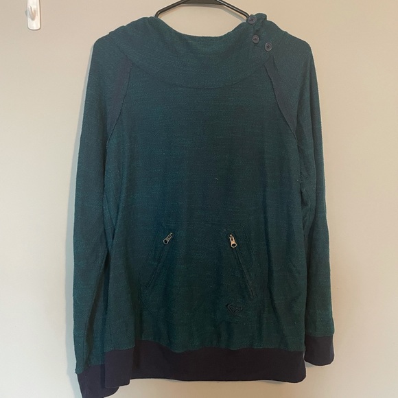 Roxy Turquoise Long Hoodie - Picture 1 of 3